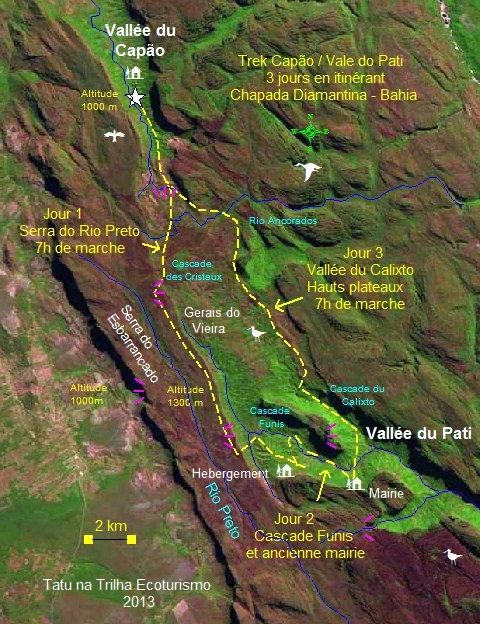 INFOCHAPADA FR mapa pati 3dias - Trek itinérant dans la vallée du Pati - Grande Randonnée