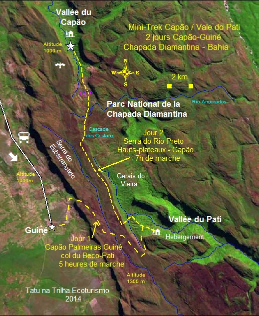 TATU roteiros FR minipati mapa - Introduction au Pati: mini-trek en deux jours