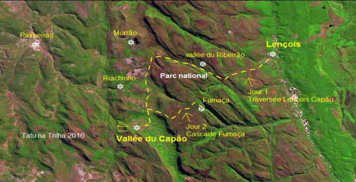 TRAVERSEE LENCOIS CAPAOCASCADE FUMACA - Crossing the valley from Lençois to Vale do Capão - 2 days / 1 night